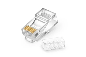 Cat6 RJ45 Standard Modular Plugs (Two-Pcs Suit), Unshielded Network Connectors for 23~24AWG Twisted Pair Solid or Stranded Cable