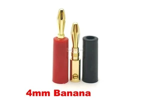1 Set 4mm Banana Plug Connector Red+Black Amplifier Speaker Terminal Binding Post Solder-free Banana Socket Connector