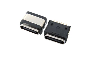 USB Type-c 6p Waterproof Connector Female SMT with Waterproof Rubber Ring