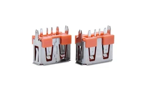 High Current USB 2.0 Type A Port 180 Degree Vertical DIP 4 Pin USB A Cable Charging Female Connector