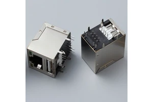 Ethernet Connectors Jisack 2-Port RJ45 USB Interface Straight Curved Light Female PCB Phosphor Bronze Contacts IP20 Protection