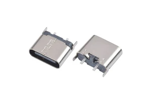 USB Type-C 2Pin Female Connector 6.8mm Length DIP Vertical Mount 3.0A Max Current 10,000 Cycles Durability