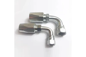 Carbon Steel JIC Female Thread 90 Bent Tube Reusable Hydraulic Hose Ferrule Fittings