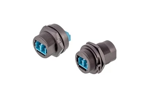 IP67 Waterproof Network Connector Threaded Fiber Optic FDDI Single Mode Double Core SC LC Panel Front Mount Female Receptacle
