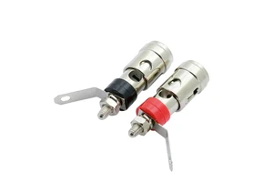 Free-Soldering Audio Video Speaker Amplifier Subwoofer Adaptor Brass Binding Post Connector Cable Terminals Push Style