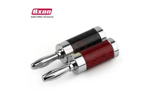 Carbon Fiber 4mm Banana Plug Connectors for Speaker Wire With Black and Red Shell Color