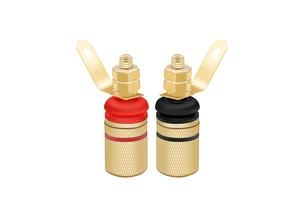 Custom Gold-Plated Brass M12 Adapter Male/Female Round Banana Socket Terminal 4mm Banana Plug Wire Connection Amplifier Speaker