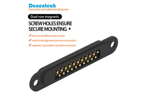 Denentech NEW Design 4 Pin 5Pin 6pin to 21P Brass Contact Magnetic Power Charge Male Pogo Pin Usb Magnetic Pogo Pin Connector