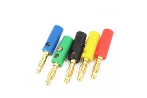 JIALUN 4MM Power Connector With Screw Gold Plated Zinc Alloy Banana and Tip Plugs