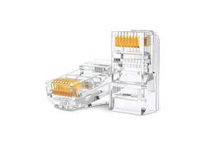 Ethernet Pass Through RJ45 Rj45 Connector CAT5e CAT6 CAT6a UTP 8P8C Gold Plated Network Modular Connector Plug