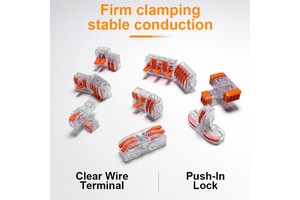 Wire Butt Connector Spring Push Type Lever Splice Docking Wire Terminal Quick Wiring Fast Cable Connector