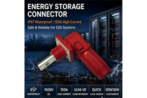 Battery Connector 200A Quick Terminal 1500V Copper Contact Nylon Housing 1P IP67 Male/Female Power Energy Storage Systems