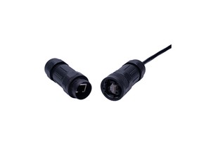 Shielded STP IP67 Waterproof Cat5e 1 Gbps RJ45 Push Lock Connector with Gold-Plated Contacts for CCTV Panel Mount