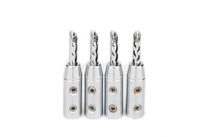 YIVO XSSH Audio Double Serw Fixation Brass Rhodium Plated BFA Z Type HIFI Banana Speaker Plugs Connector Male Audio Connectors