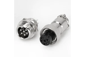 GX12 GX16 GX20 Audio Silver Color Circular Aviation Connector 12MM 6pins Male Aviation Plug Socket Round Connector