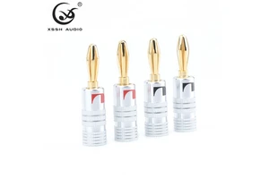 Amplifier Speaker Adapter YIVO XSSH Audio HIFI Plated Gold Metal 5mm High Voltage Male Banana Connector Terminals Plug Jack