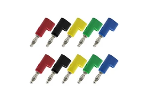 4mm Male Right Angle Stacking Banana Connector With Composite Cable Without Welding Plug