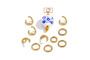 Stainless Steel 18K Gold Vacuum Electroplating Non-fading Open Circle DIY Fashion Jewelry Necklace Connector Accessories