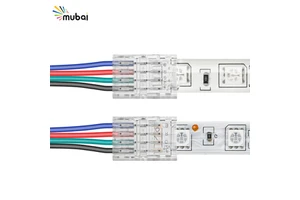Solderless Quick Strip to Wire 4 Pin 10mm LED Strip Connectors for 10mm Waterproof or Non-Waterproof SMD RGB 5050 3528