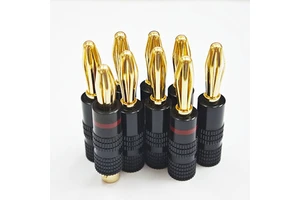 Six Leaves Banana Plug Pure Copper Gilding Solder-free 4MM Vga Banana Head Stereo Speaker Cable Plug