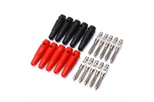 Electrical Red Black 4mm Banana Connector Copper Male Solderless Screw Stackable Banana Plugs Connectors