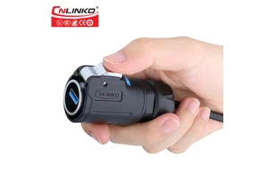 CNLINKO M24 Connectors Cables Waterproof Adapter Panel Mount Cable Connector Dip Waterproof Usb 3.0 Connectors
