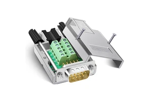 DB9 Breakout Connector, Solderfree Metal Shell RS232 D-SUB Serial to 9-Pin Port Terminal Male Breakout Board Adapter