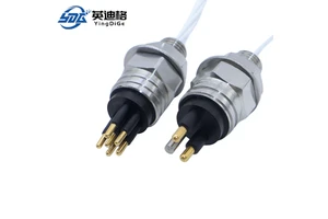 Lanhe YDG MCIL2M Marine Waterproof Stainless Steel 2P Male/Female Inline Cable Subsea Connectors Brass Gold Plating 100-1000V