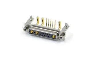 High Current 13W3 D-SUB Connector Female Gold Plated 90 Degree Right Angle PCB Mount Power Connector for Industrial Equipment