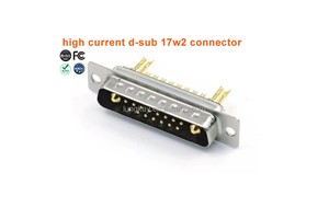 Industrial Grade D-Sub 17W2 Male Cable Plug Gold Plated Contacts High Current Connector for Power & Signal Transmission