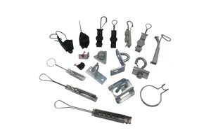 Powtech TC-001 Plastic Open Hook Tension Clamp (Black) for FTTH Flat Cable Connector Accessories