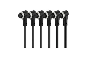 M12 Aviation Plug Connector Waterproof L-shaped Bending Female 4-core 5-core 8-core 12-core Sensor Socket Connection Belt Line
