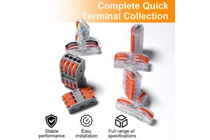 Compact Lever Nut Wire Conductor Quick Terminal Block 3 In 3 Out Circuit Inline Splice Push Fast Wire Connector