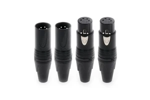 XLR Connector 4 Pins Nickel-Plated 25mm Male Female Audio Interface for Mixing Consoles