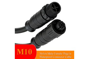 3Pin M10 Heavy Duty High Current IP67 Waterproof Terminal Plug Connector Cable For Solar Power System Outdoor RF Wiring Projects