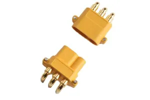Yellow DC500V Three Pin Banana Plug Connector