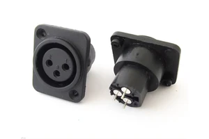 Custom Microphone Black Male Female 3Pin Panel Chassis Mount Socket Audio Xlr Connector Pcb Mount