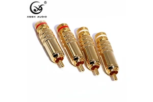 RCA Connector Jack Adapter YIVO XSSH Audio HIFI OEM ODM DIY 9MM Signal Cable High Quality Gold Plated Audio Video Male RCA Plug