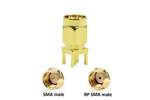 Factory Supply Gold Plated SMA Male Plug Board Edge PCB Connector 6.5mm*6.5mm Edge Mount RF Coaxial Connector RoHS in Stock