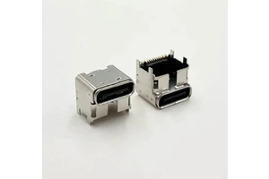 16-Pin USB Type C Socket USB 3.1 Female Connector Right-Angle Surface Top Mount Shielded I/O Receptacle 5A 100V AC PA9T Housing