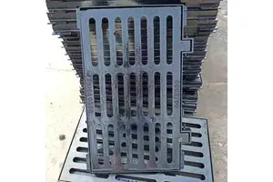 Heavy-Duty Alkali-Resistant Ductile Iron Manhole Cover Frame Base Cast Rainwater Garage Sewer Ditch Grille for Garages Houses