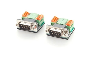 D-Sub 9Pin Solderless Adapter DB9 to 10 Pin Spring Crimp Wiring Press Terminal Block Panel Mount DB9 Push-in Quick Connector