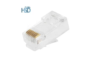 100 Pcs/pack CAT6 RJ45 Ethernet Network Male Connector 8 Pin Unshielded 8P8C Modular Plug Connectors Pure Copper 1000 Mating