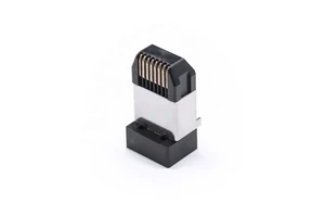 8P8C RJ45 Connector Plug PCB Mount Ethernet Modular Connector Male Network Port Black PVC for Audio Video Devices