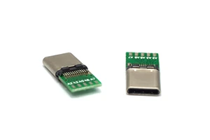 USB 3.1 High-Speed Type C Male Connector with Gold Contact and LCP Housing for Soldering