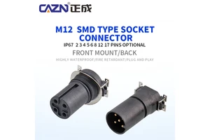 Hot Selling M8 SMD Field Device Connectors 4POS D-Code 3/4/5/6/8-Pin Straight Flush Type Surface Mount Male Female Socket