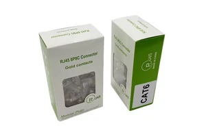 Premium Exquisite Boxed Cat6 RJ45 UTP 8P8C Connectors | 100PCS Gold-Plated Contacts High-Quality Ethernet Plugs