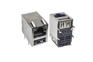 PCB Mount Solar Power System Ethernet RJ45 Cat6 Shielded Jack Connector Gold 6U Plating Side Entry
