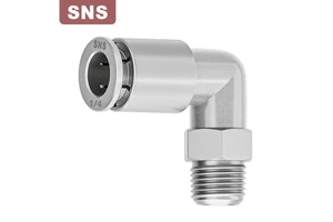 For SNS JPL Series 90 Degree Male Thread Elbow Quick Connect L Type Nickel-Plated Brass Pneumatic Fitting Air Tube Connector