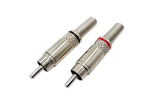 Nickel Plated RCA Lotus Head AV Audio Metal Spring Male Plug Video Player, Audio, Mixer, Power Amplifier Welding Plug
